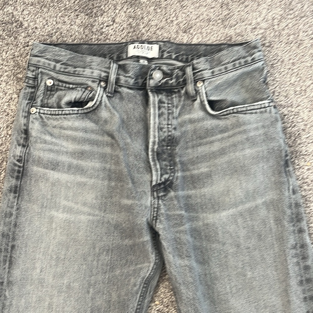 Agolde 90s Mid Rise Loose Fit Gray Wash Jeans Size 28 - Picture 2 of 8